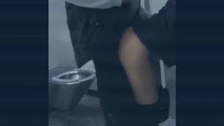 Asian cuckold fucked in public toilet, New Zealand.