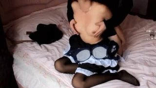 Masked lady having anal in cosplay sex