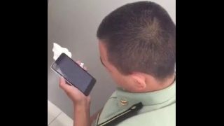 spy Chinese army handjob in toilet